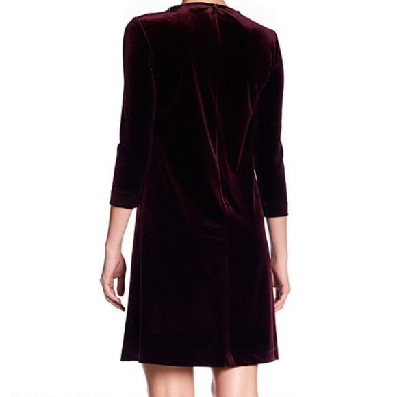 VTG BETSEY JOHNSON Velvet Embellished Peter Pan Collar Dress Size 6 - Picture 8 of 15